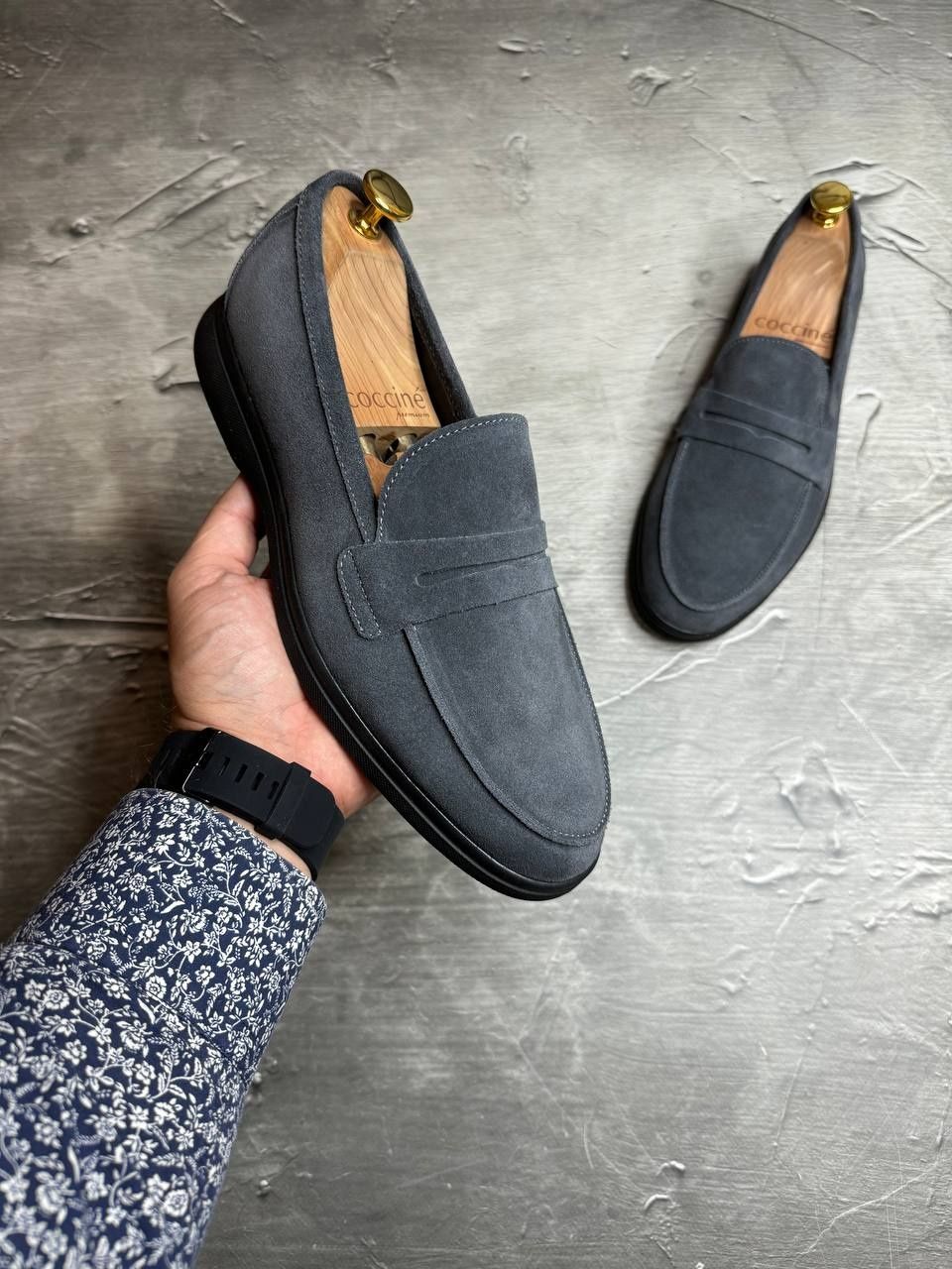 Лоферы Замшевые мужские серые LORO PIANA Grey! Натуральная Замша! ХИТ!