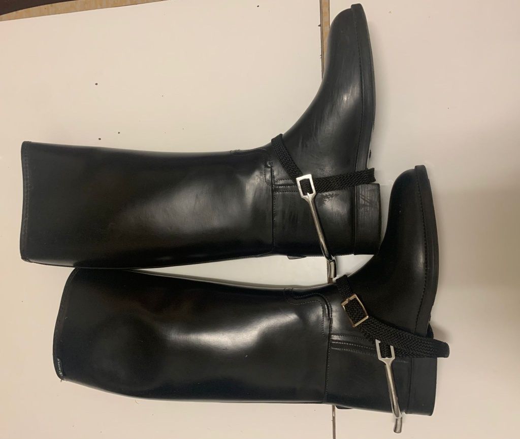 Botas de montar a cavalo + esporas