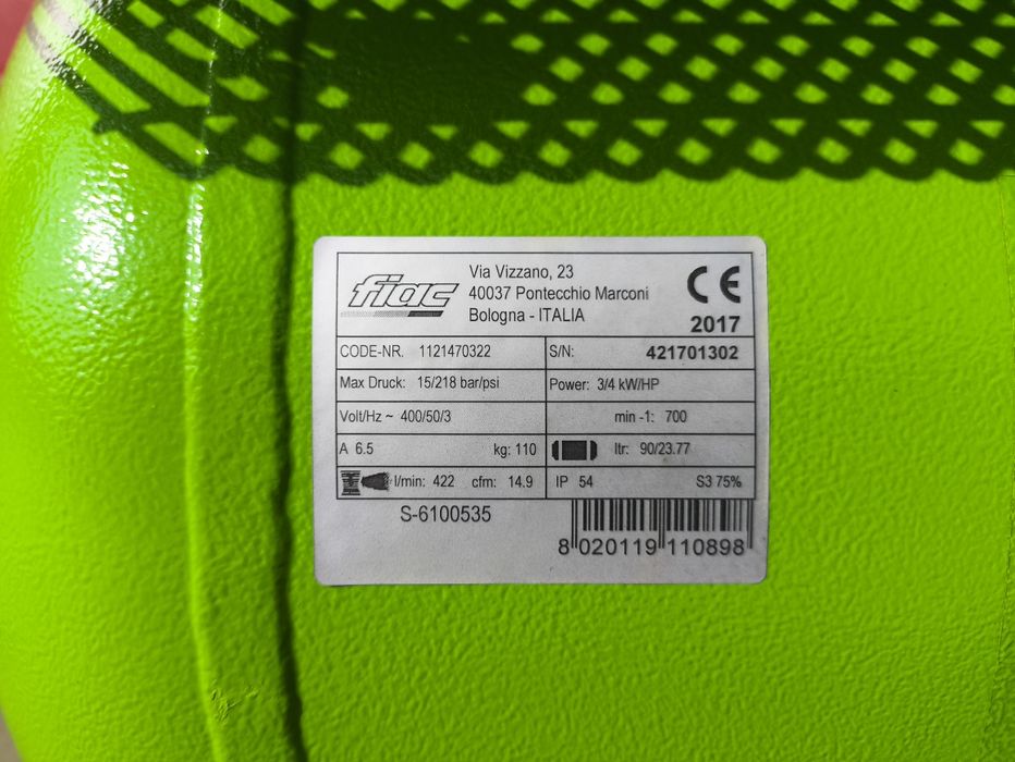 Sprężarka Fiac 3 kW Zbiornik 100l Jak Nowa / kompresor / mobilny