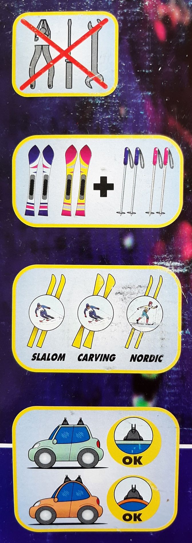 Porta-ski magnético para 2 pares de ski