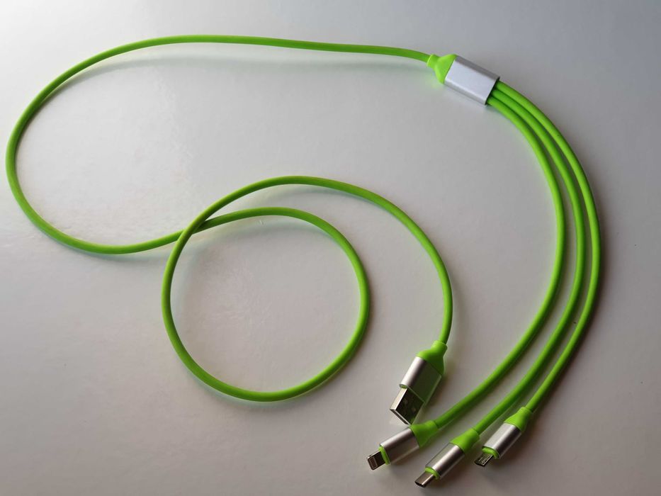 Кабель Type-C Lightning Micro USB  USB XoKo SC-320 Green 3 в 1 -1.20 м