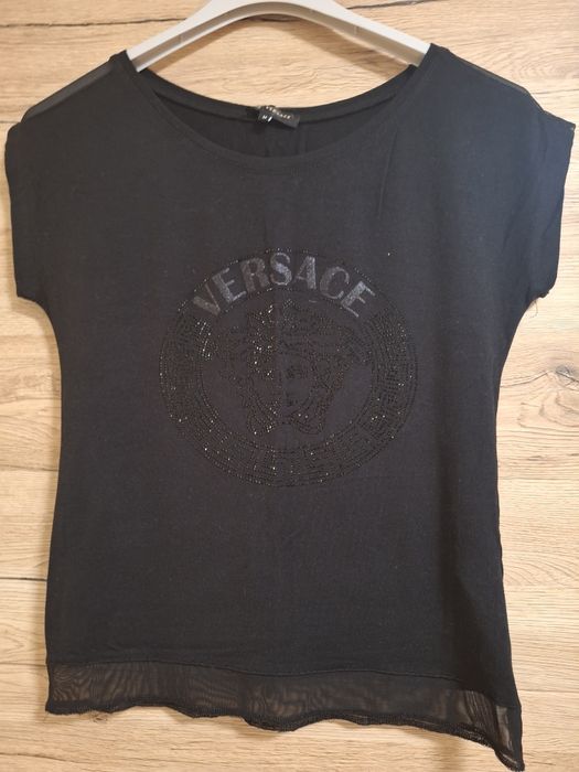 Czarna bluzka, koszulka - Versace