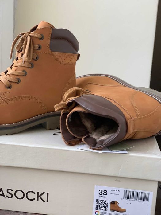 trapery trzewiki damskie lasocki suwak ocieplane 38 Nowe