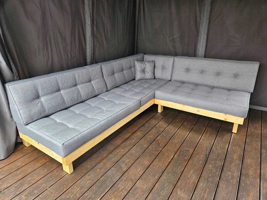 SUPER CENA ! Narożnik ogrodowy kanapa lite drewno