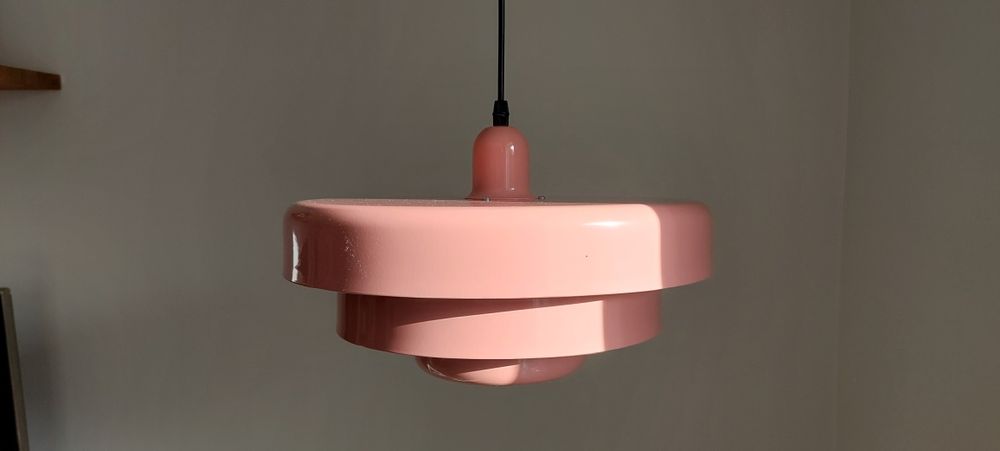 Nowa piękna lampa wisząca w stylu vintage loft retro różowa metalowa