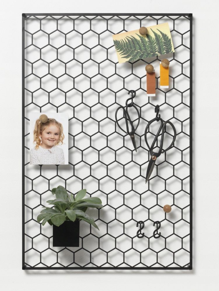 Czarna metalowa tablica siatka 40x60 cm heksa NAGA