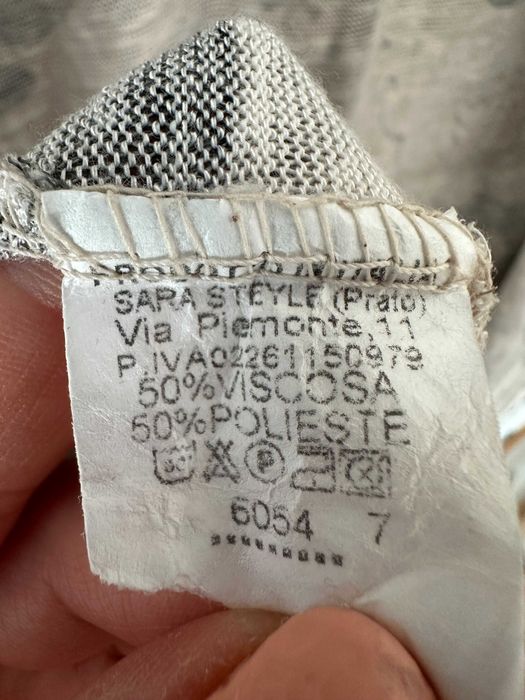 Prodotto Italiano beżowy melanż wiskozowo-poliestrowa narzutka NOWA