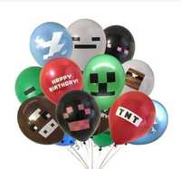 Balony Minecraft - 12 szt - nowe - urodziny