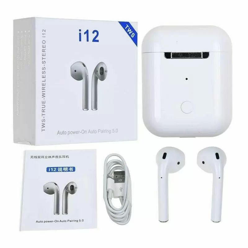 Бездротові сенсорні навушники Bluetooth i12-TWS
