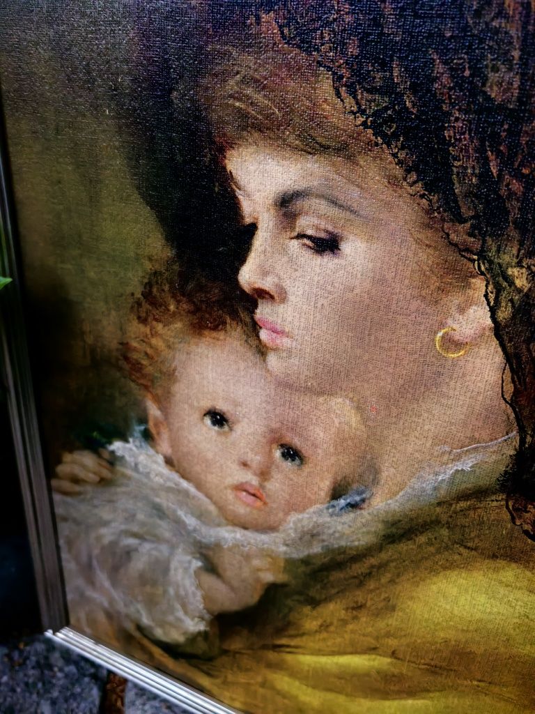 Duży obraz, reprodukcja Mother Love, Gentiliniego, reprint