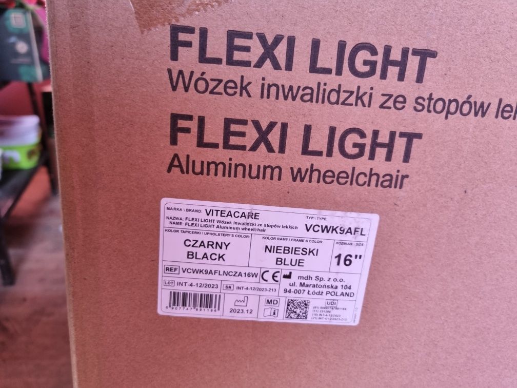 Wózek inwalidzki ze stopów lekkich Flexi Light Vitea Care nowy okazja