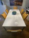 Mesa de jantar branco brilhante + 6 cadeiras