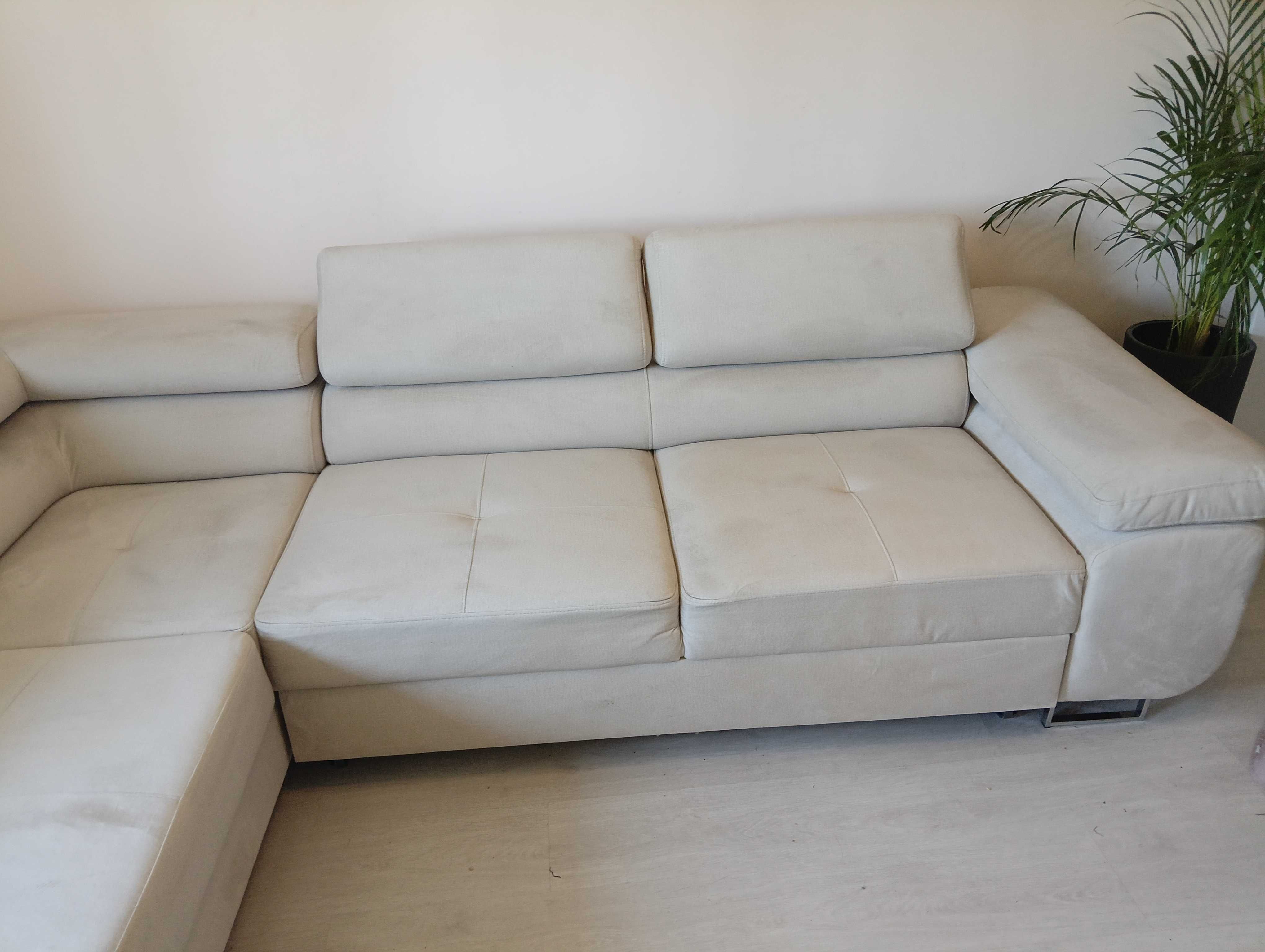 Kaiser Mobel narożnik beżowy z funkcją spania