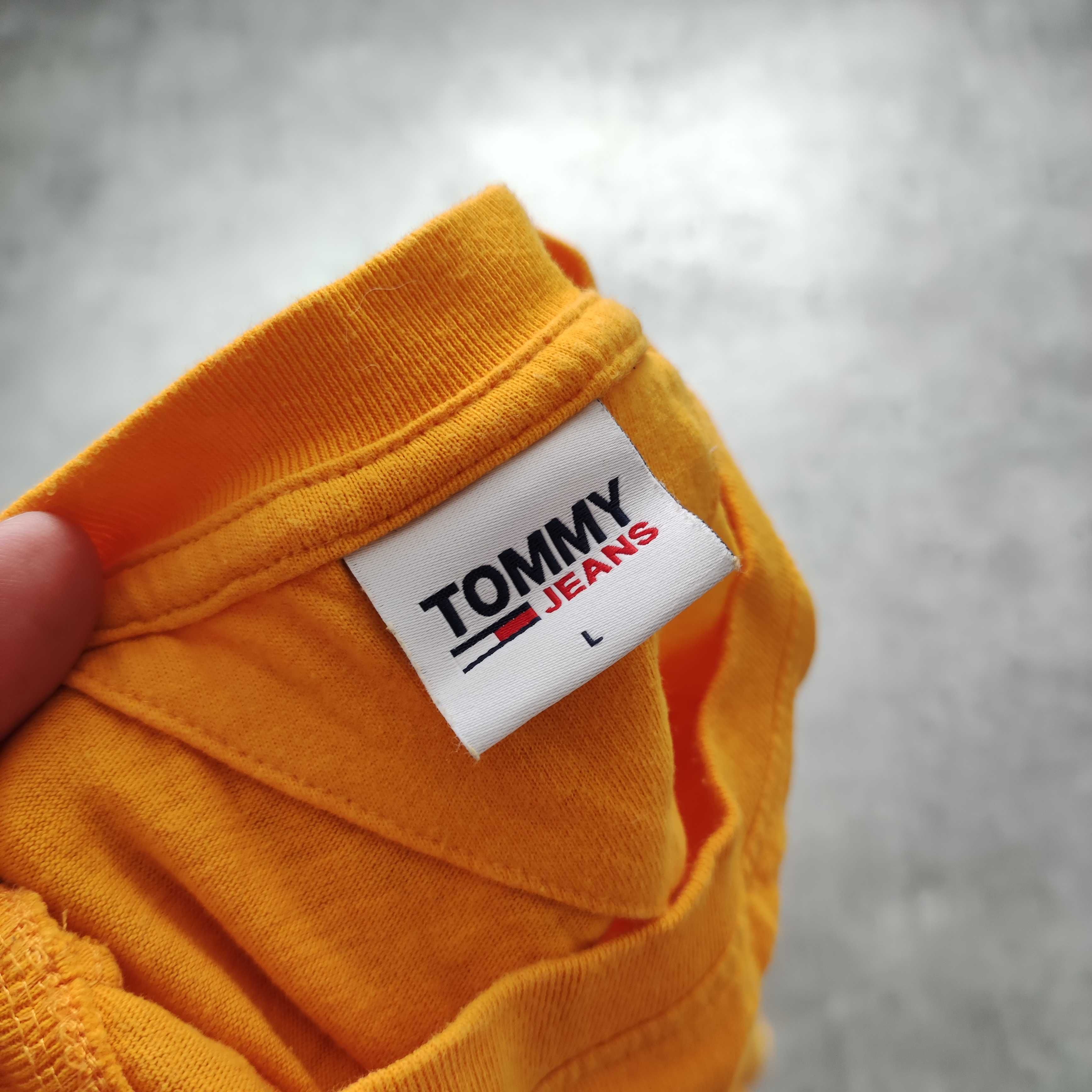 MĘSKA PREMIUM Koszulka Bawełna duże Logo Plecy Tommy Hilfiger Jeans