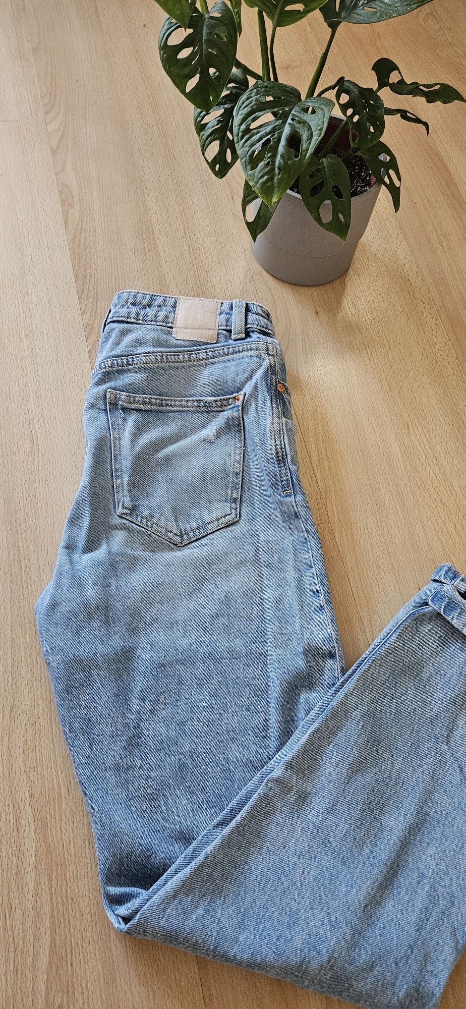 Boyfriend jeansy wysoki stan basic zara 36 S