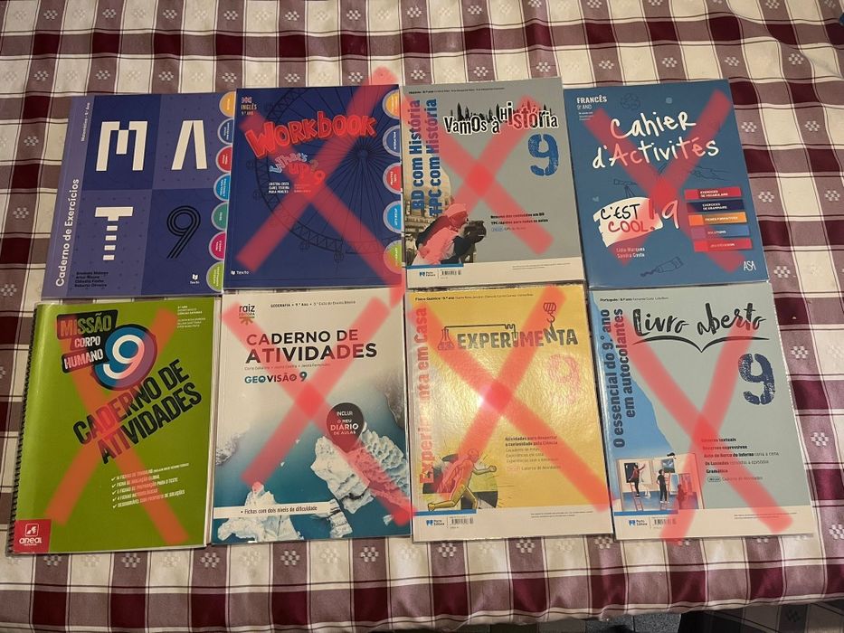 Cadernos de atividades escolares