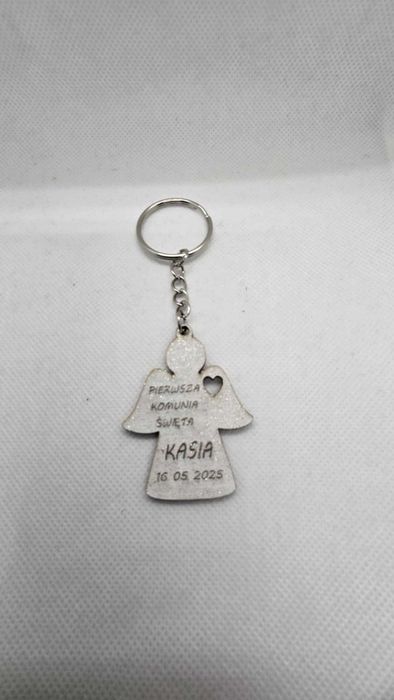 Spersonalizowana pamiątka komunijna brelok Anioł :)