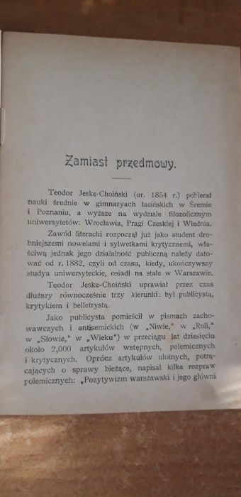 Historyczna Powieść polska -Jeske-Choiński- W-wa 1899 oryg. oprawa