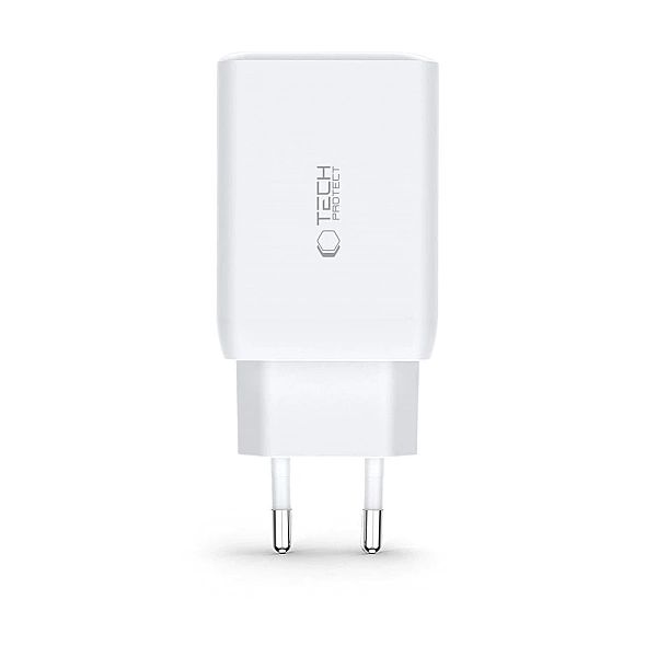 Ładowarka Tech-Protect C65W sieciowa 2x USB-C PD 65W / USB-A QC 3.0 -