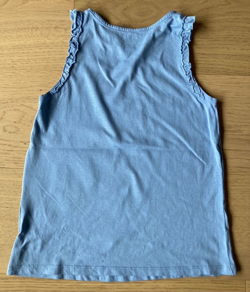 Koszulka na ramiączkach niebieska jednorożec dziewczęca H&M r. 134/140