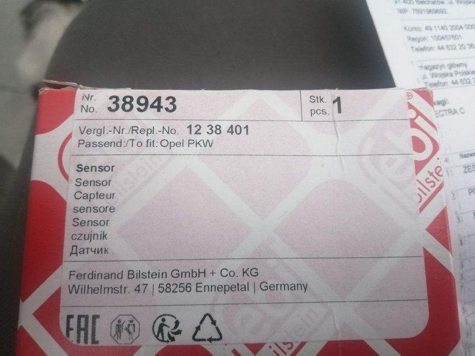 Czujnik poziomu płynu spryskiwacza