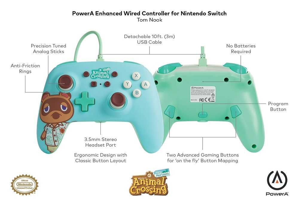 PowerA SWITCH Pad przewodowy Animal Crossing Tom Nook