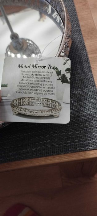 Taca lustrzana plus świecznik nowe