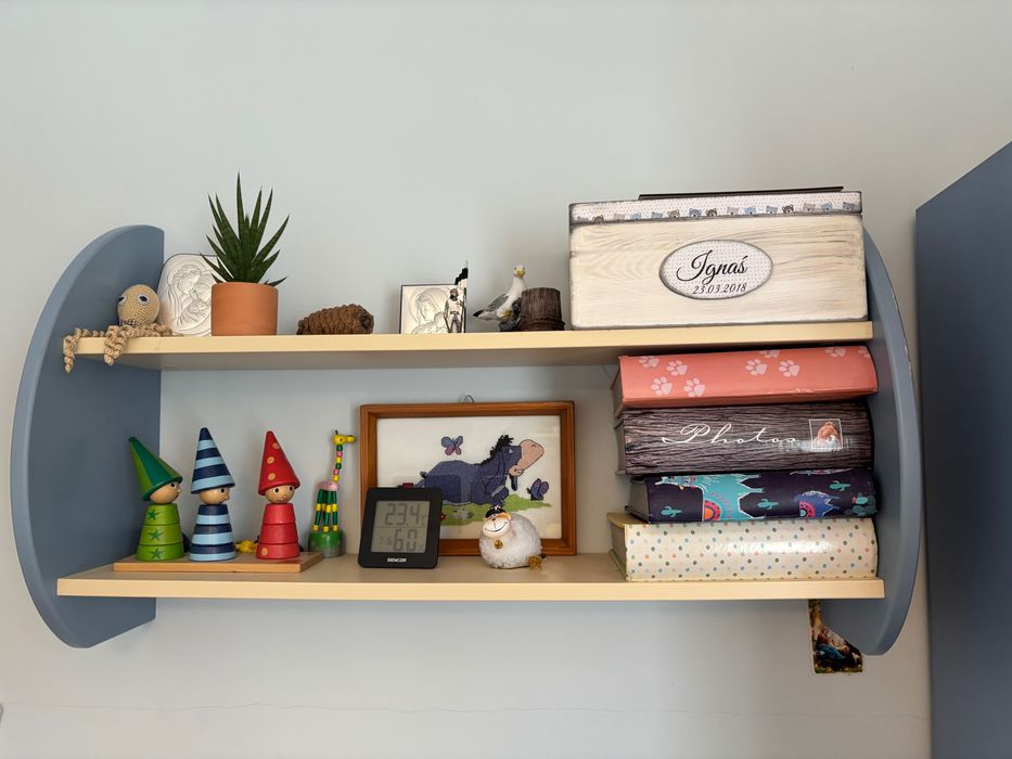 Meble dziecięce Meblik (szafa, regał, skrzynia, półki) + łóżko IKEA