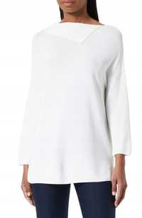 Sweter damski biały z wywijanym golfem L/XL