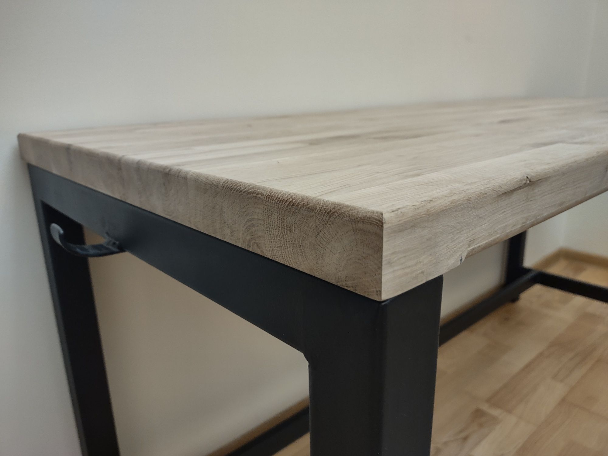 Biurko gamingowe loft stal + lity dąb NOWE!!!