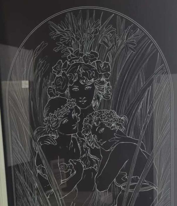 Frontal de duche decorado com 80,5x187,5