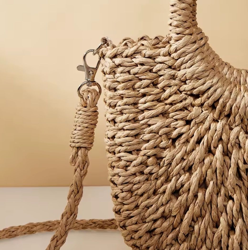Torebka do ręki koszyk pleciony rattanowa torba na ramię boho shopper