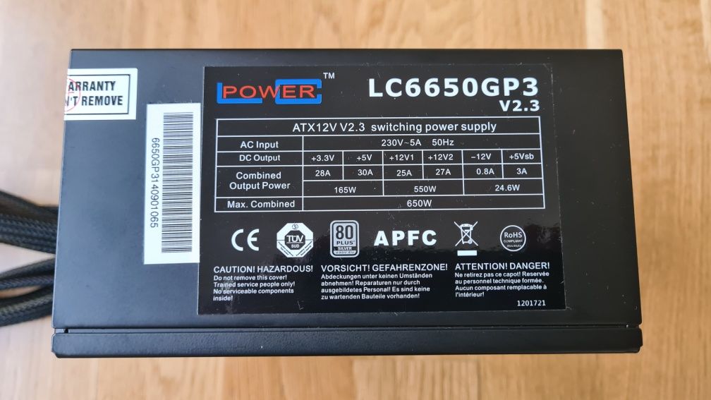 Fonte de alimentação LC-Power 650W