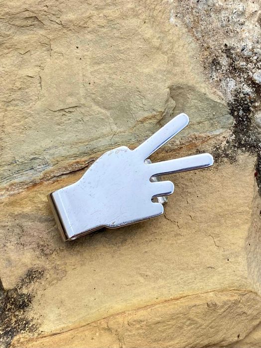 Clip De Gravata Dunhill em Prata Sólida 925 Sinal da Paz