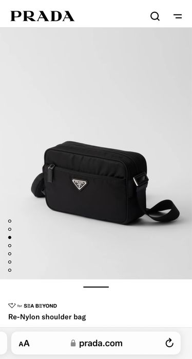 PRADA Re-Nylon Shoulder Nassenger Bag Black