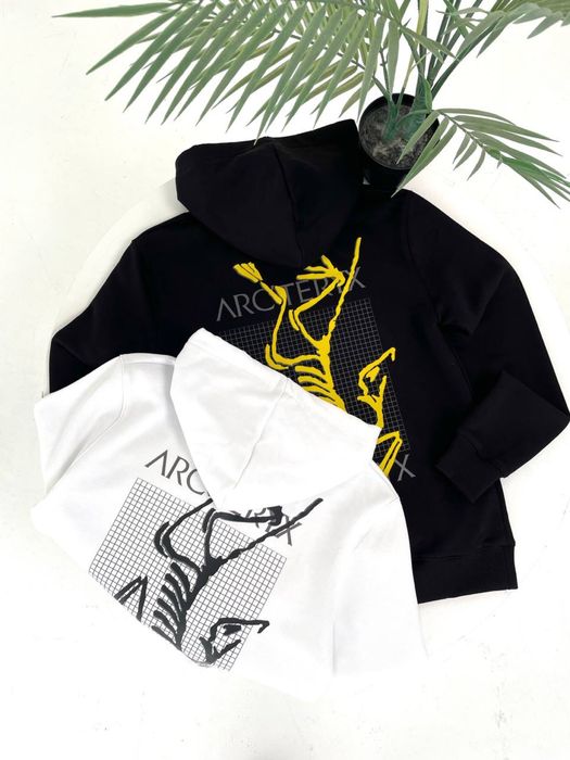 Худі Arc’teryx чорне/ біла кофта арктерікс чоловіча/ чоловіче худі арк