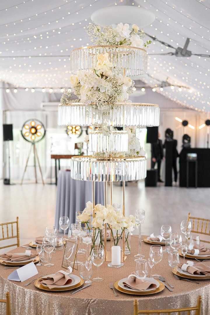 Kryształowy stojak karuzela 160 cm dekoracja wesele ślub restauracja