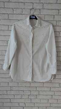 Biała koszula w koraliki XS