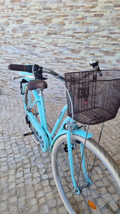 Bicicleta Pasteleira Btwin Elops Verde Água