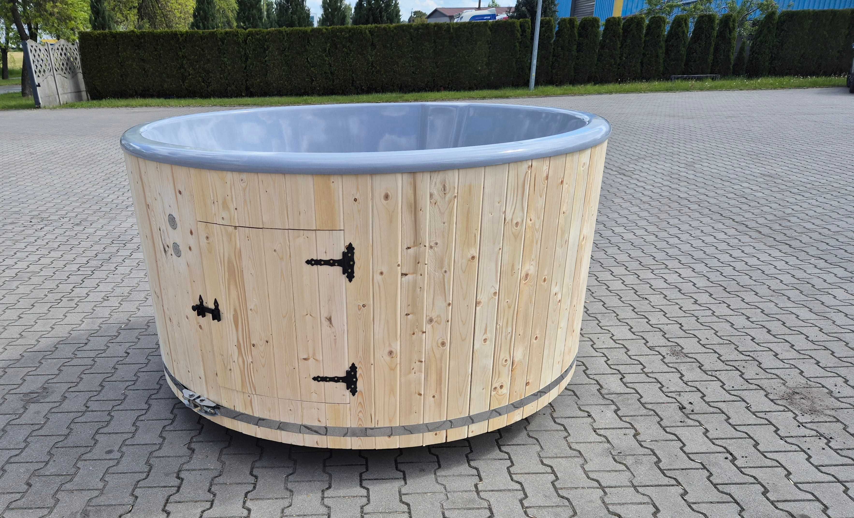 Balia ogrodowa z piecem, jakuzzi, gorąca beczka, wanna z masażem spa
