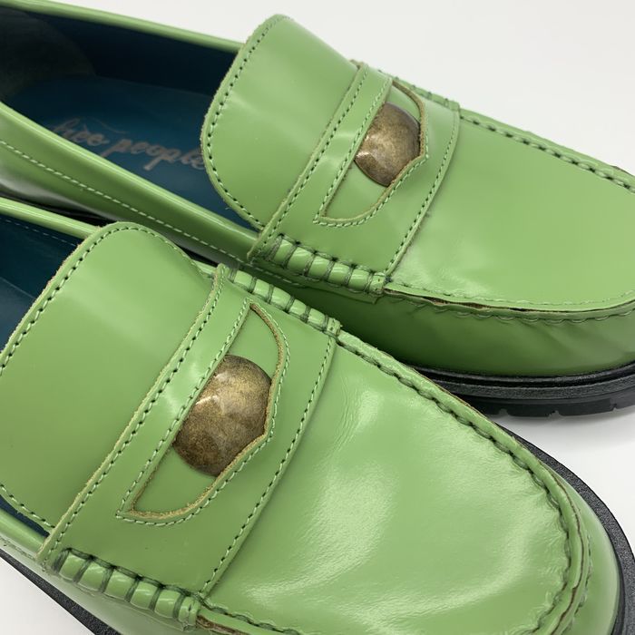 Buty damskie półbuty skórzane zielone Free People rozmiar 38