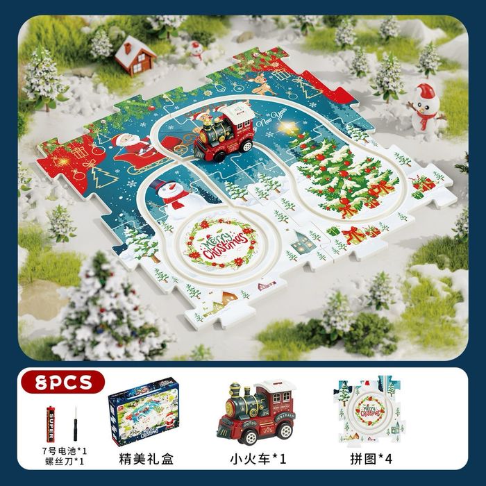Дитячий пазл з електропоїздом, іграшка-вагончик, креативний пазл