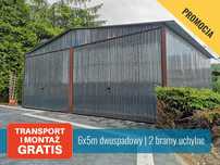 Garaże blaszane blaszak 6x5 w kolorze grafit dach dwuspadowy