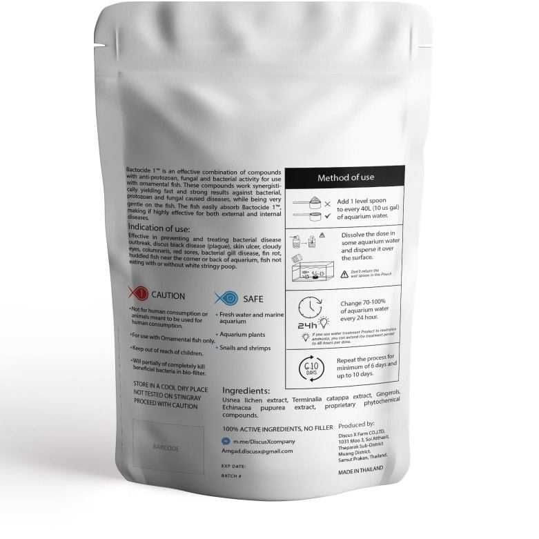 DiscusX - Bactocide 1, preparat dla ryb akwaryjnych, lek dla ryb, 20 g