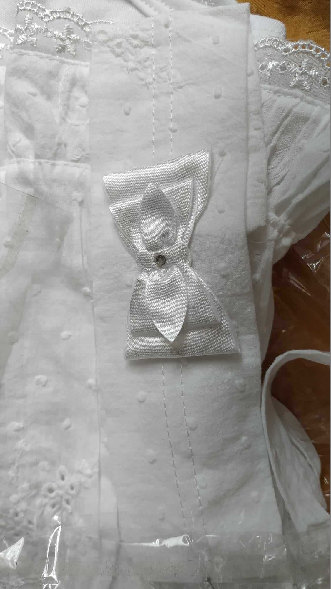 komplet chrzest Biały sukienka Body 68, 74