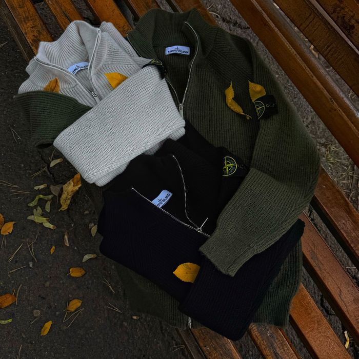 Stone Island Full Zip Wool Knit