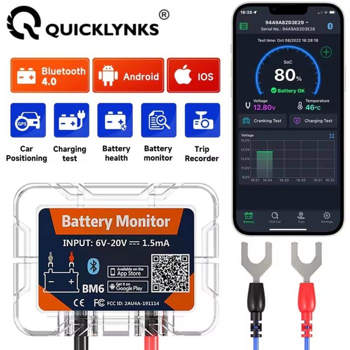 Inteligentny monitor baterii QUICKLYNKS BM6 Battery monitor