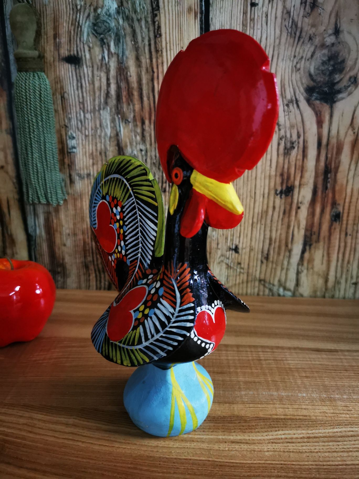Ręcznie malowany kogut, kogucik z Barcelos, Portugalia, ceramika,