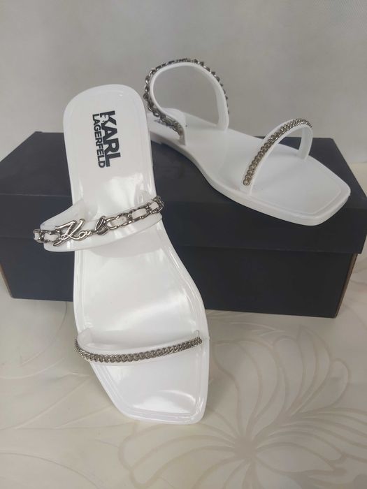 Nowe klapki KARL LAGERFELD białe 37