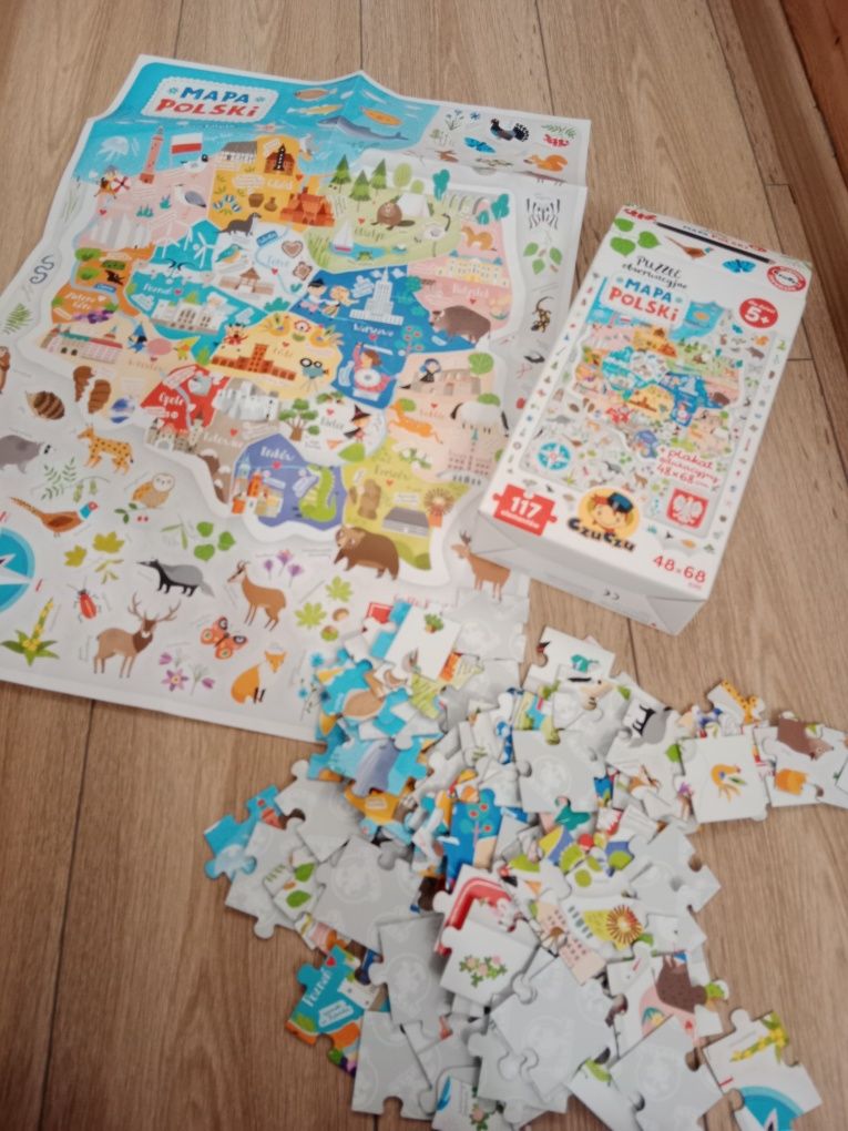 Puzzle CzuCzu- mapa świata i mapa Polski